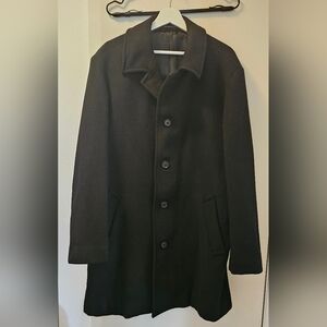 Stafford Black Men's Pea Coat - Size 42R Classic Fit
